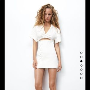 NWT Zara Cut out linen blend dress